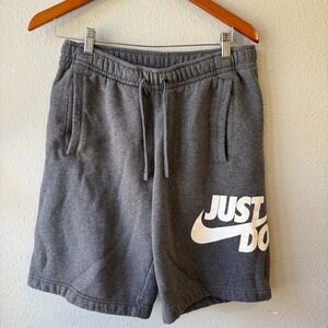 Nike Sweat Shorts Men's Sm Gray Just Do It Graphic Athletic‎ Sporty